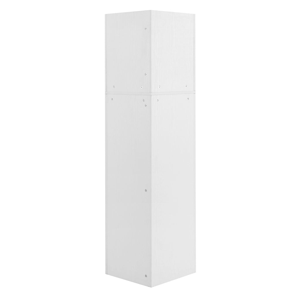 Mobile da bagno angolare con due ripiani regolabili, 36,5 x 36,5 x 155 cm, bianco