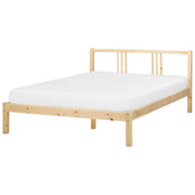 Letto in Legno di pino Chiaro con Rete a Doghe Stile Classico 140 x 200 cm