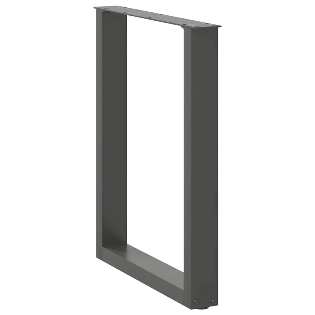 Set di 3 gambe regolabili per tavolo da pranzo a forma di U 70 x 73 cm aspetto moderno acciaio antracite 02_0057442