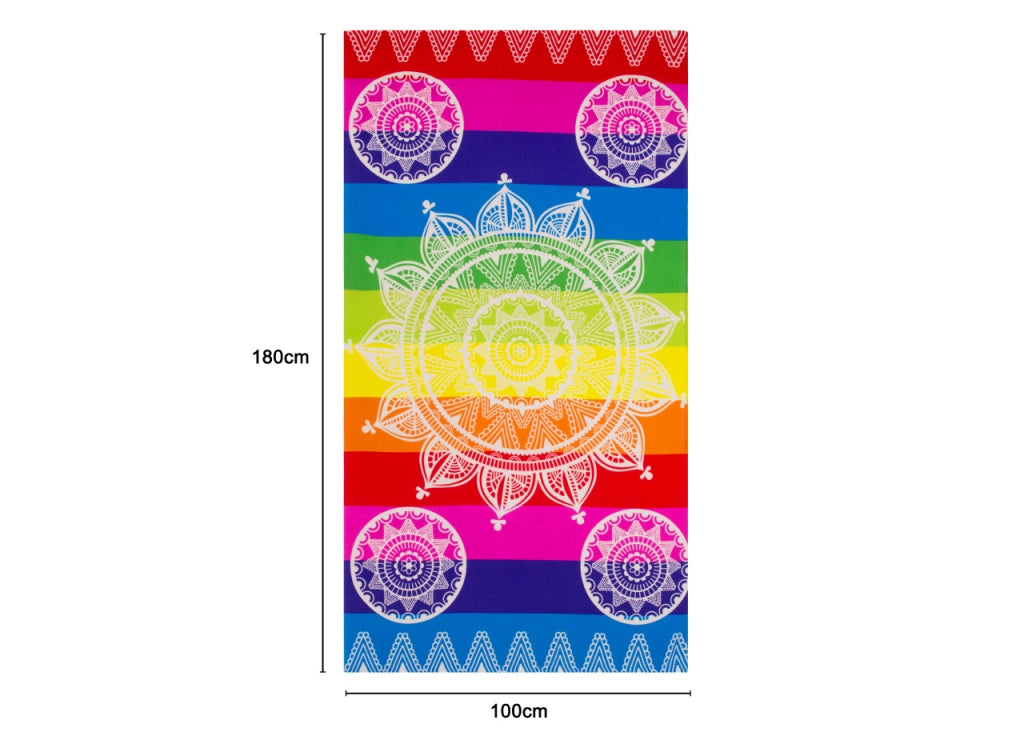 Telo Mare Grande 100x180 Spugna Spiaggia Piscina Maui Dehli Multicolor D10