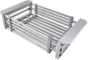 Rack per cucina estensibile in acciaio inossidabile - Telescopico - Flessibile - Duraturo - Adatto per verdure e frutta - Raccogliaspri
