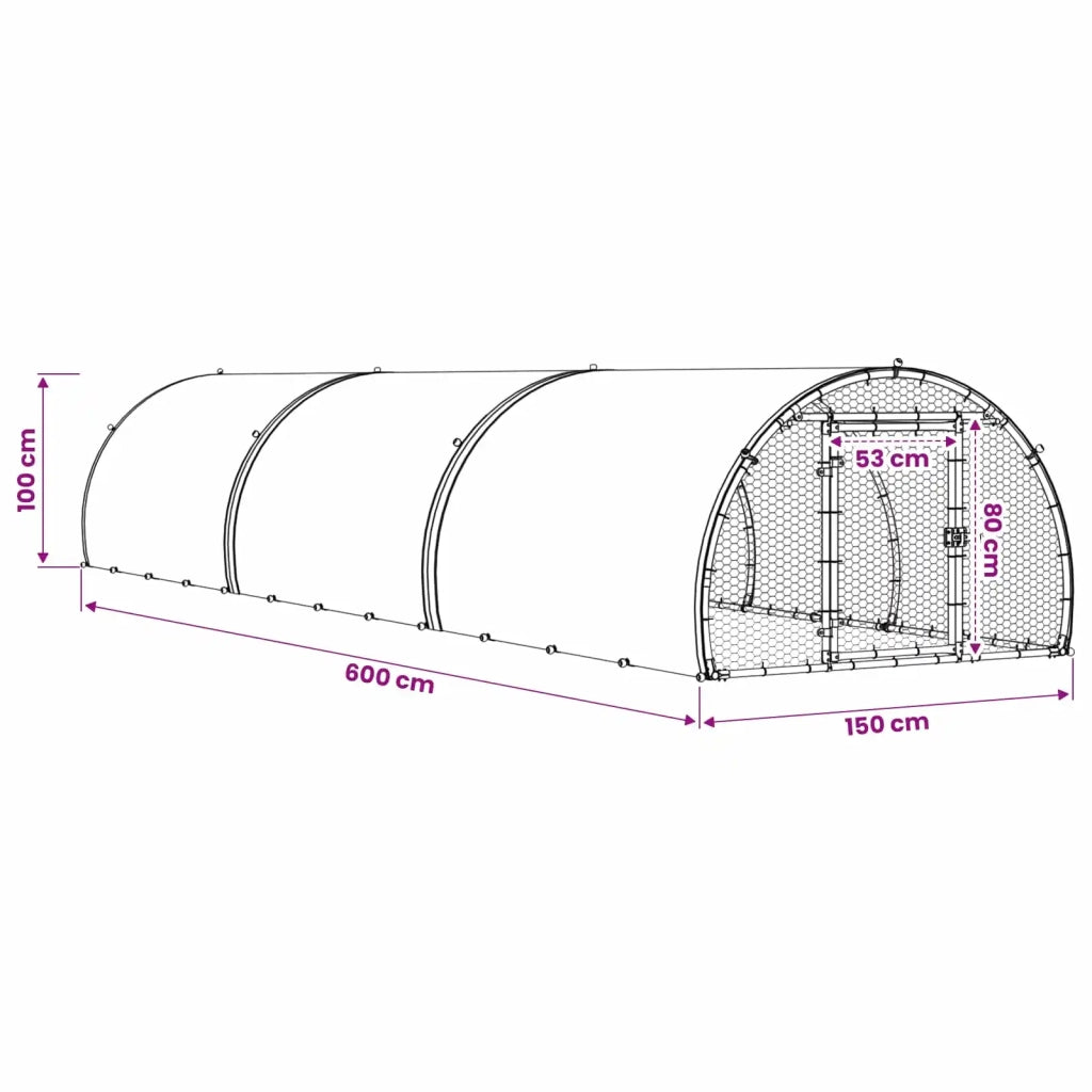 Pollaio Argento 600 x 150 x 100 cm Acciaio zincato 3434672