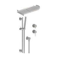 Set doccia con miscelatore incasso, soffione a parete e saliscendi in acciaio inox - Serie X Style Inox