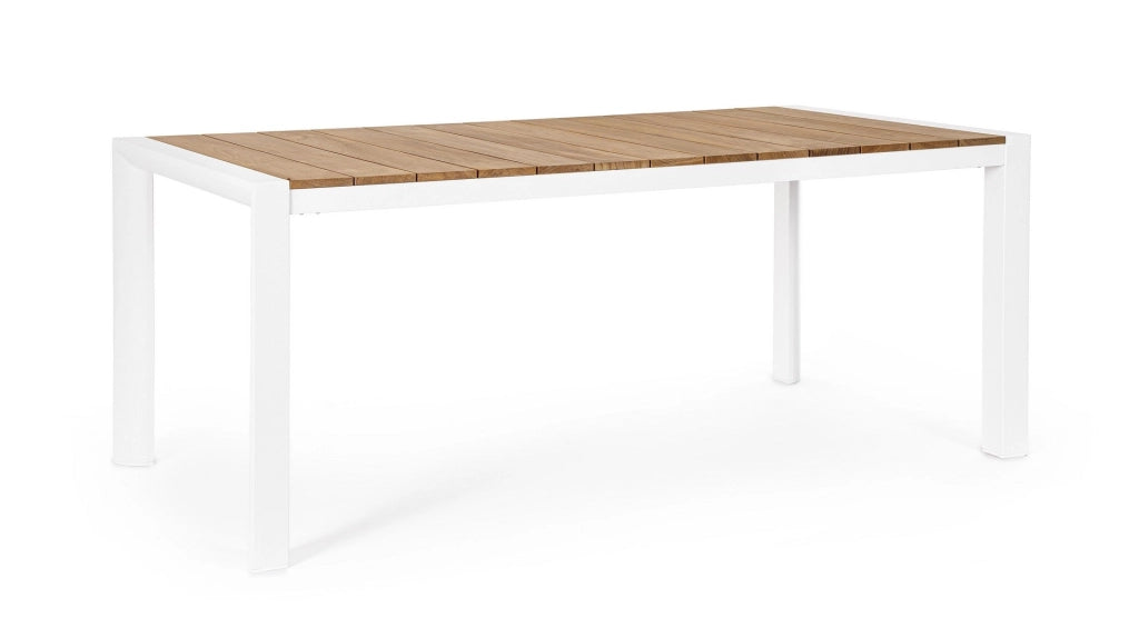 Tavolo da Giardino 180x90x75 cm in Alluminio Cameron Bianco