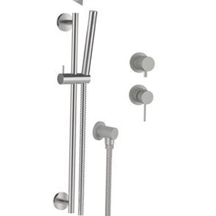 Set doccia con miscelatore incasso, soffione a parete e saliscendi in acciaio inox - Serie X Style Inox