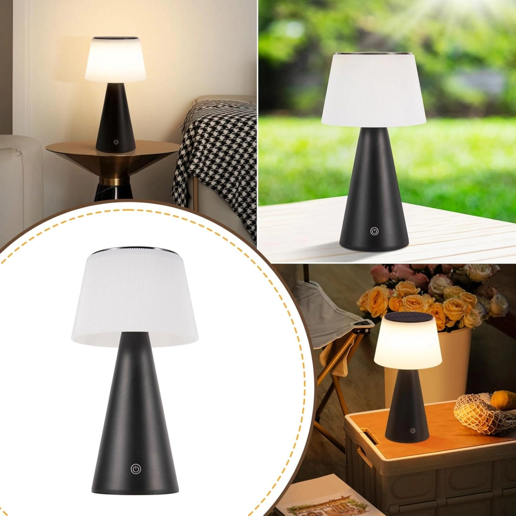 ZMH Lampada da tavolo LED wireless solare batteria moderna dimmerabile per soggiorno giardino comodino