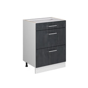 Vicco Mobiletto base per cucina Calcestruzzo nero 60 cm senza piano di lavoro