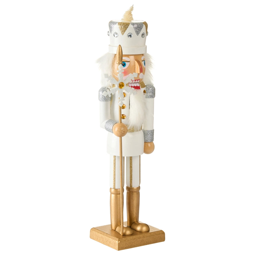 Statuetta schiaccianoci in legno di pino bianco Decorazione natalizia fatta a mano