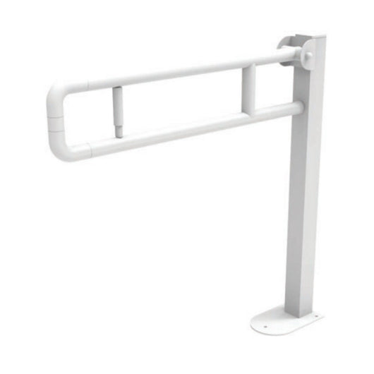 Barra maniglione ribaltabile su colonna alluminio nylon con porta rotolo