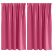 Tende Oscuranti | Tende Blackout con Anelli 2 pz Rosa Vivo 140 x 140 cm