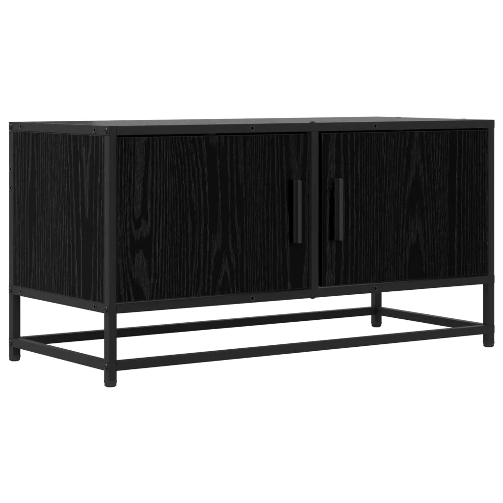 Mobile TV 80 x 34,5 x 40 cm Rovere Nero Legno ingegnerizzato 8010951