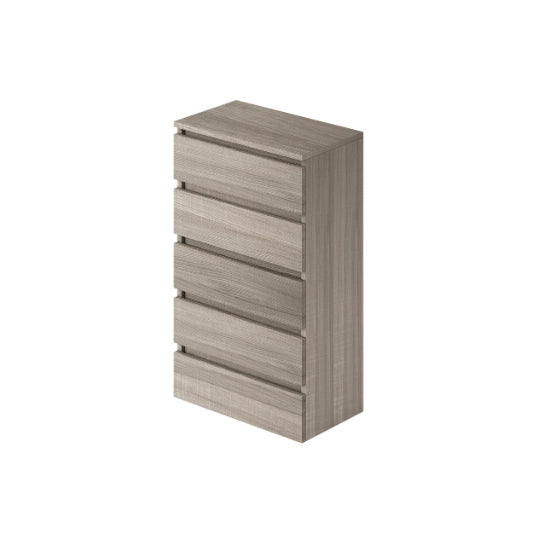 Cassettiera olmo in legno nobilitato con 5 cassetti h127x47x40 cm