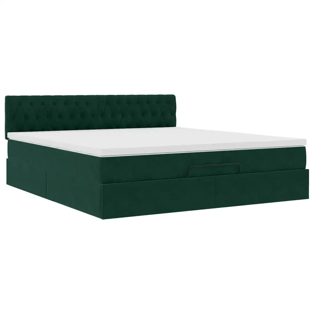 Struttura Letto Pouf con Materasso 180x200 cm in Velluto 3311864