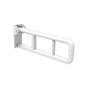 Barra maniglione ribaltabile adatto per disabili e terza etã€ cm 60 con porta rotolo alluminio nylon bianco