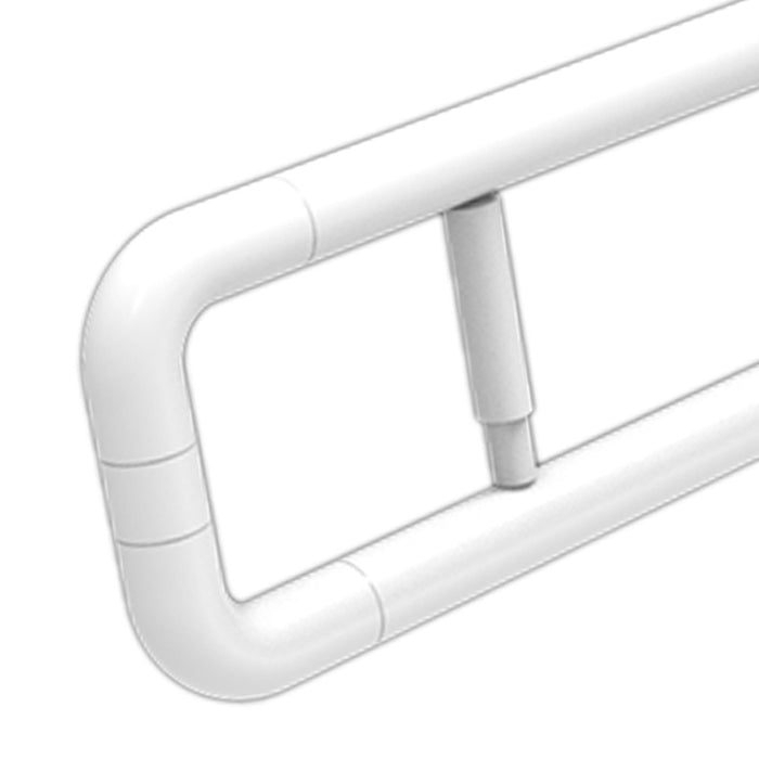 Barra maniglione ribaltabile adatto per disabili e terza etã€ cm 60 con porta rotolo alluminio nylon bianco