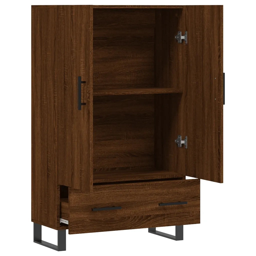Credenza Rovere Marrone 69,5x31x115 cm in Legno Multistrato 828267