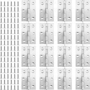 Serramenti in acciaio inossidabile 16 pezzi 63 x 44 mm - Serramenti per armadi, finestre, porte - Connessi con piano di chiusura pieghevole - Set con 96 viti.