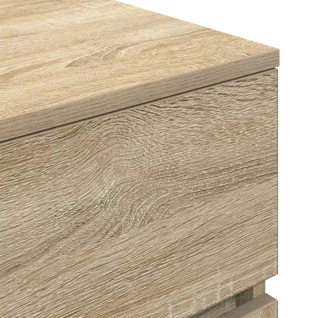 vidaXL Comodini con 3 Cassetti 2 pz Rovere Sonoma 39x35x65 cm