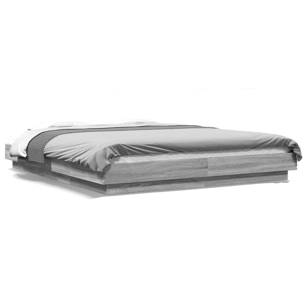 Giroletto Luci LED Grigio Sonoma 150x200 cm Legno Multistrato 3281096