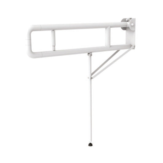 Barra maniglione ribaltabile con piede e porta rotolo e rinforzo a terra