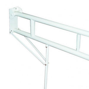 Barra maniglione ribaltabile con piede e porta rotolo e rinforzo a terra