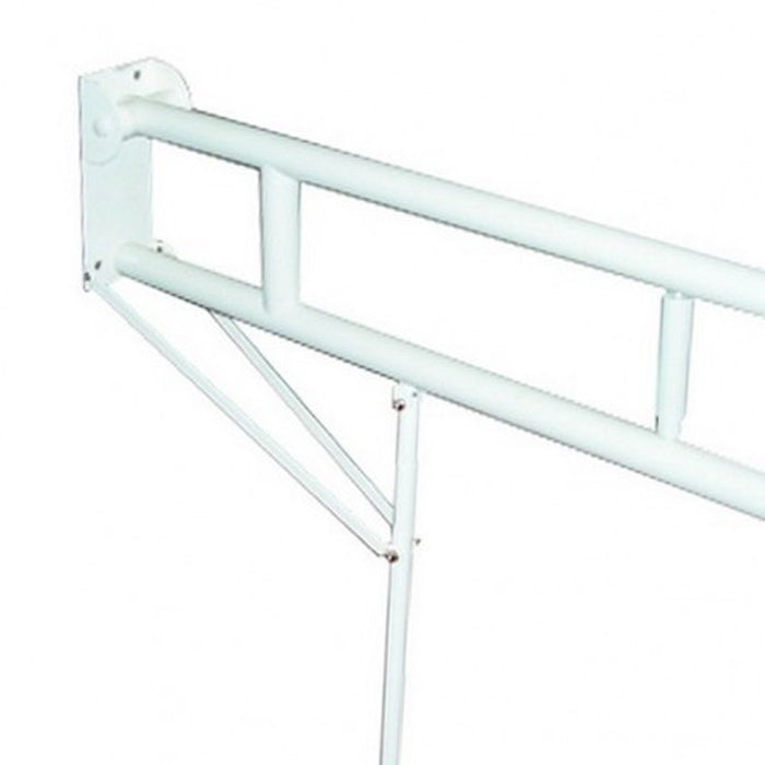 Barra maniglione ribaltabile con piede e porta rotolo e rinforzo a terra