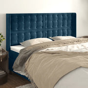 Testiera ad Orecchio Blu Scuro 163x16x118/128 cm in Vellutocod mxl 97770