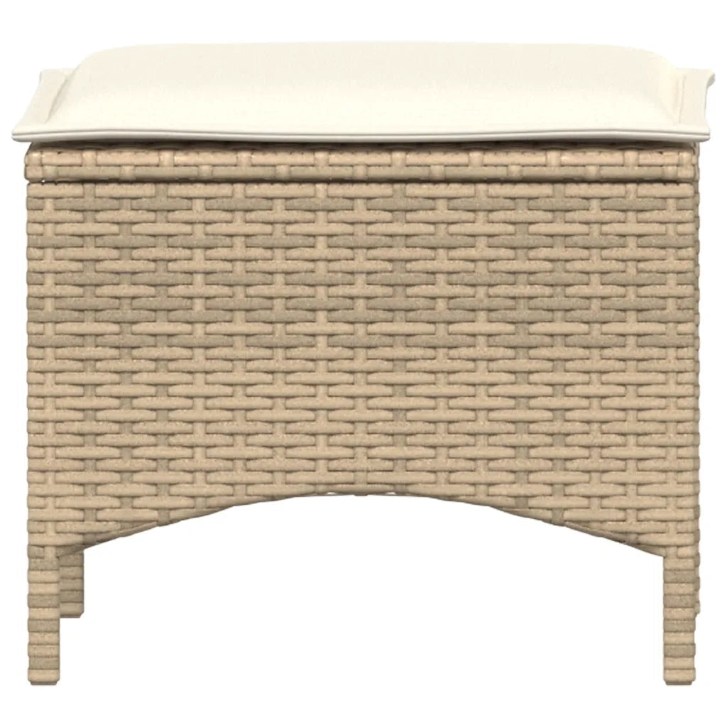 Set da Pranzo da Giardino 3 pz | Set Salotto da Giardino con Cuscini Beige in Polyrattan