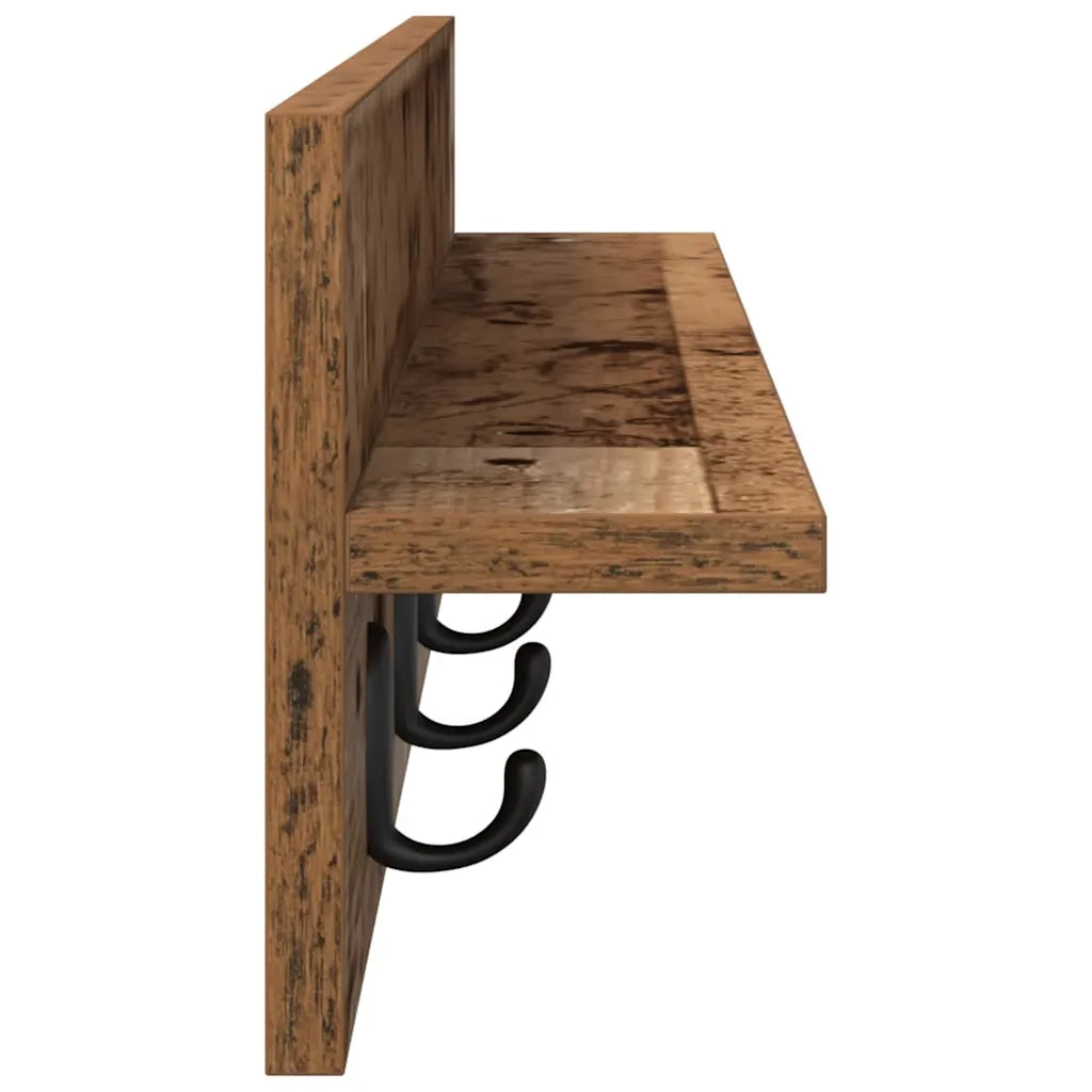 vidaXL Appendiabiti a muro Legno vecchio 80 x 10.5 x 18 cm