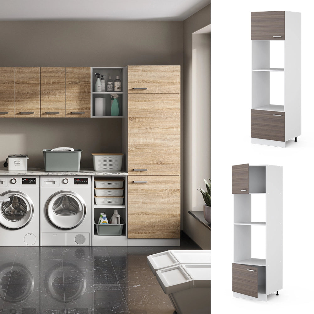 Vicco Dispensa universale Grigio 60 cm con ripiani e ante a giorno