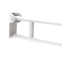 Barra maniglione ribaltabile con porta rotolo per persone di terza etã€ e disabili cm 70 alluminio nylon bianco