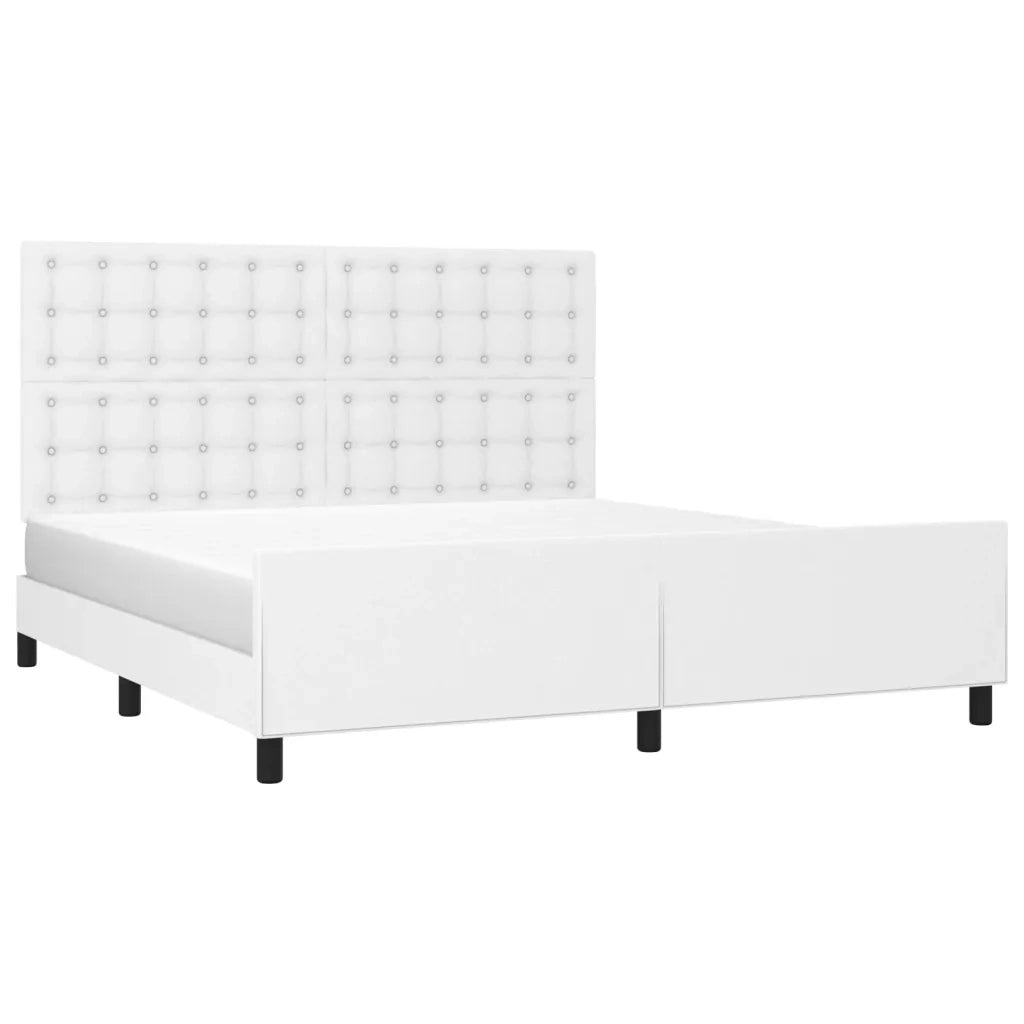 Giroletto con Testiera Bianco 160x200 cm in Similpelle 3125580
