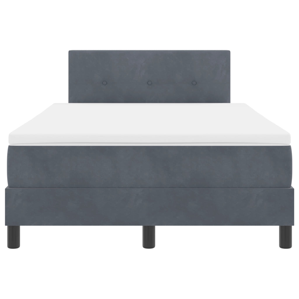 Letto Box Spring con Materasso Grigio Scuro 120x200 cm Velluto