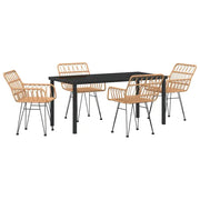 Set da Pranzo per Giardino 5 pz | Set Salotto da Giardino Marrone