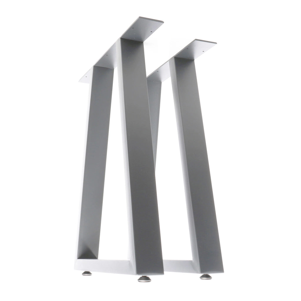 Set 2 gambe per tavolo a trapezio 60x72 cm base tavolo stile industriale grigio