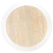 Tavolino da Salotto Bianco 68x68x30 cm Legno Massello di Mango 323535