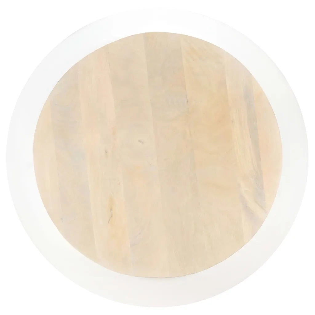 Tavolino da Salotto Bianco 68x68x30 cm Legno Massello di Mango 323535