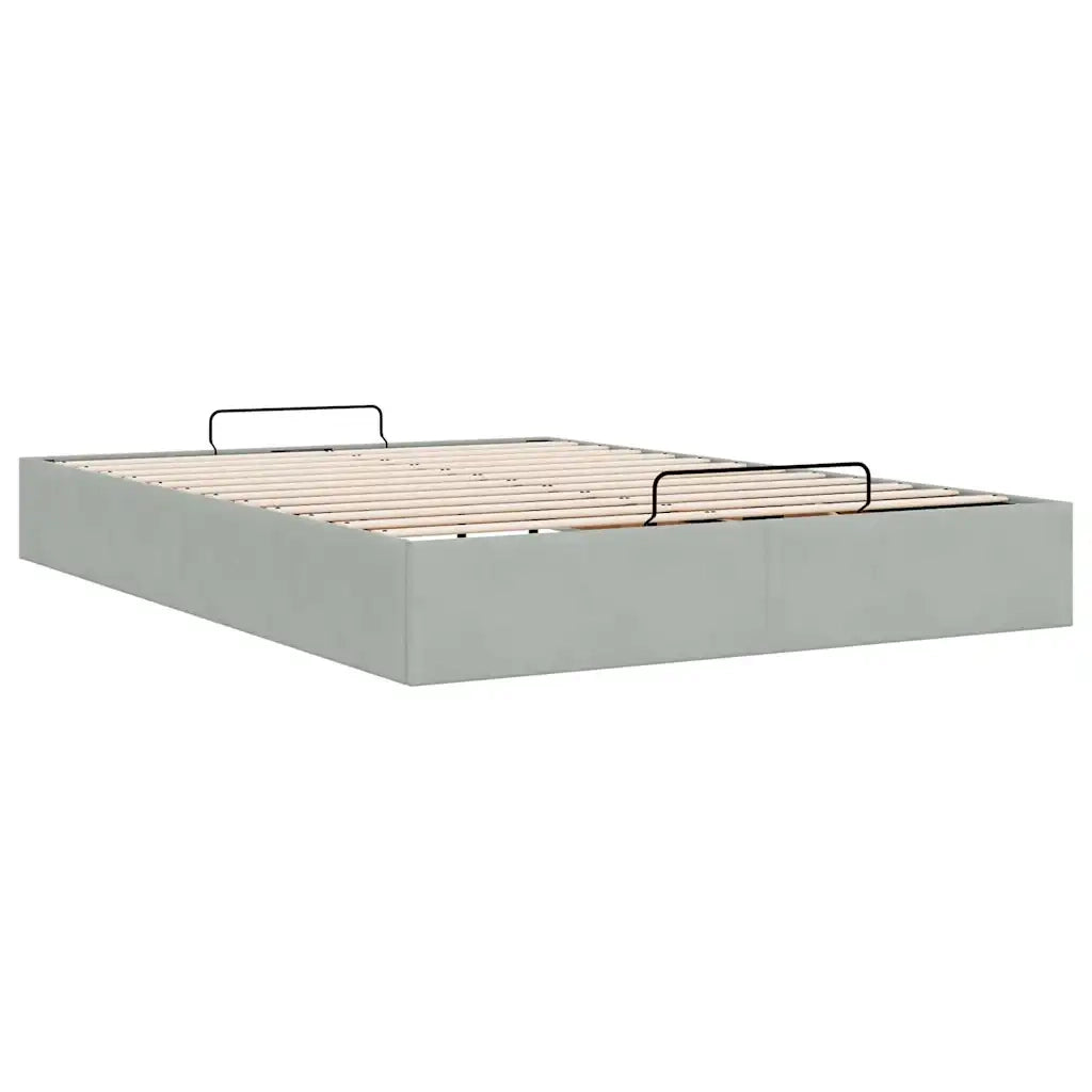 Struttura Letto Pouf senza Materasso-Giroletto con contenitore 140x200 cm in Velluto 687937