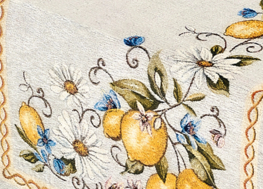 Tovaglia Copritavolo Centrino Runner Tavola Fantasia Estate Limoni Made In Italy - 40x180 - Limoni