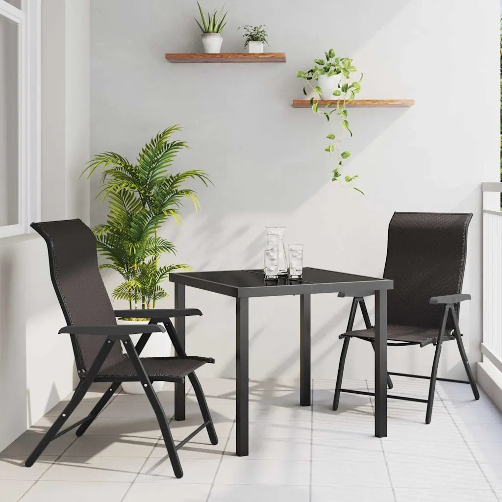 Set da Pranzo per Giardino 3 pcs Caffè nero