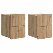 Mobiletto da notte a muro con cassetto 2 pcs Rovere Artigianale 898314