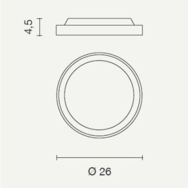 PLAFONIERA DA SOFFITTO/PARETE PER ESTERNO LED 15W 4000K 1500LM GRIGIOCHIARO AIDI