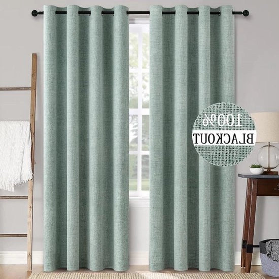 Set di tende termo-isolanti opache da 2 pezzi 140 x 225 cm - Acqua Marina