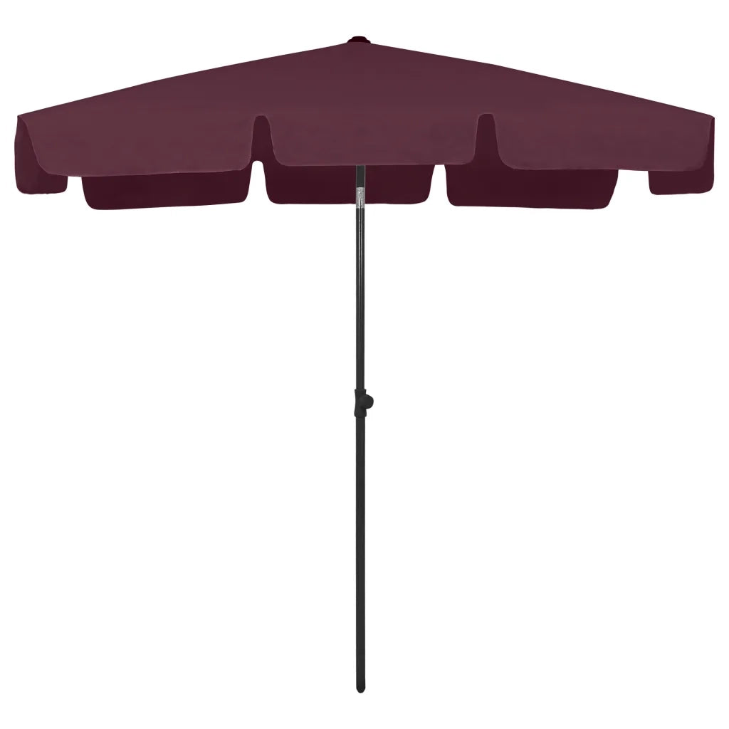 Ombrellone da Spiaggia Rosso Bordò 200x125 cm 314731