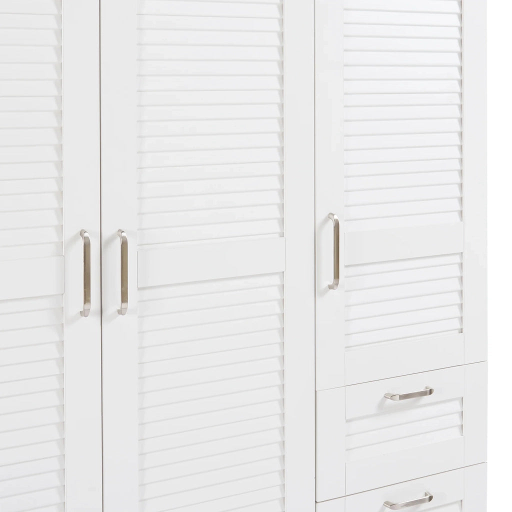 Mobile contenitore per camera da letto con 4 ripiani e 3 cassetti MDF 176 x 120 x 52 cm bianco 03_0008870
