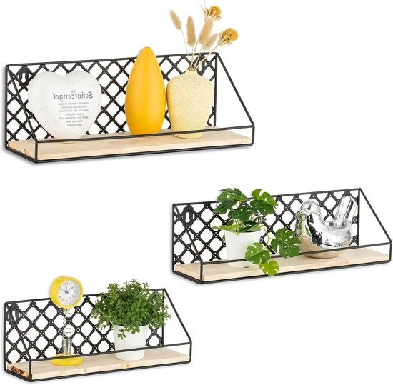 Set di Pannelli Decorativi per Parete in Metallo e Legno - Alzati - Pannelli per Piante - Arredamento per Camera da Letto e Sala da Pranzo