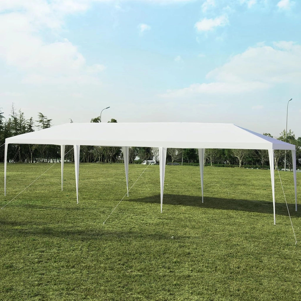 Gazebo da Giardino 3 x 9 m, Tendone per Feste con Struttura in Metallo, Impermeabile e Protezione UV, per Feste, Barbecue, Giardino e Spiaggia (3 x 9 m)