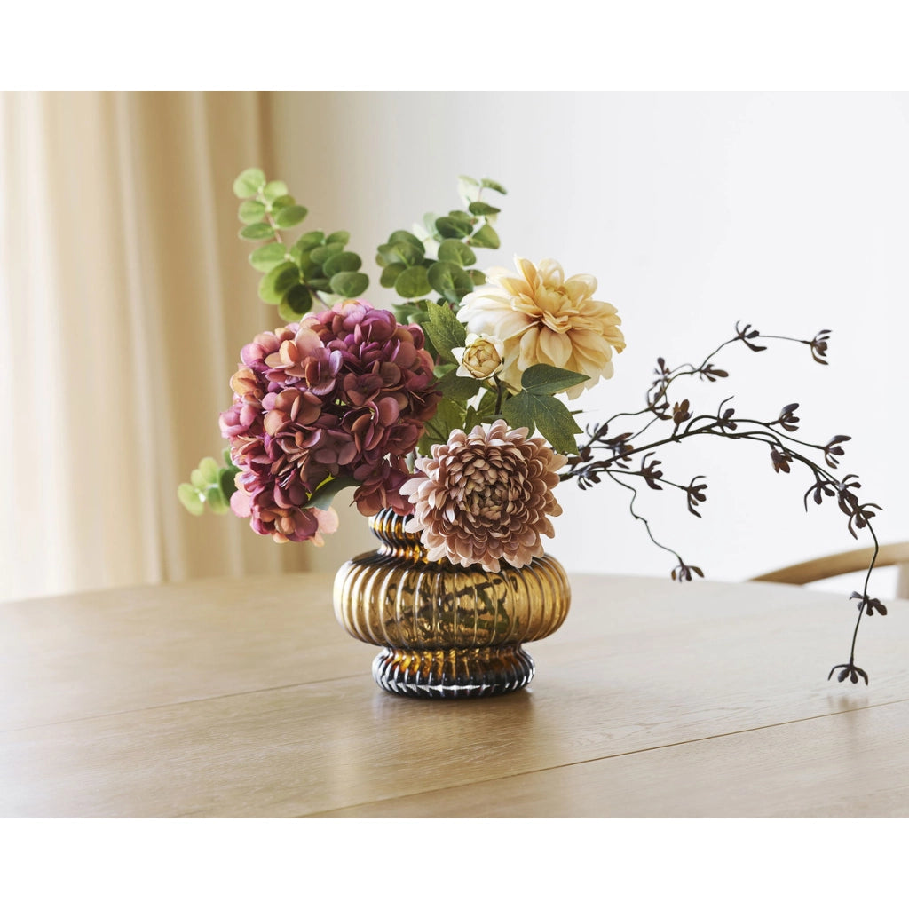 Vaso Decorativo HN3, Marrone, Vetro, 20x20x16 cm