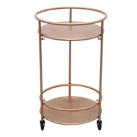 Carrello Porta Bevande da Bar Trolley da Cocktail per Salotto Bar Ristoranti Telaio in Ferro Finitura in Colori Metallici Dorati - Piccolo - Oro Rosato