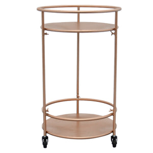 Carrello Porta Bevande da Bar Trolley da Cocktail per Salotto Bar Ristoranti Telaio in Ferro Finitura in Colori Metallici Dorati - Piccolo - Oro Rosato